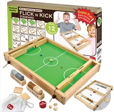 Big Flick N Kick: Wooden Multi Tabletop Indoor Portable Board Games for Kids and