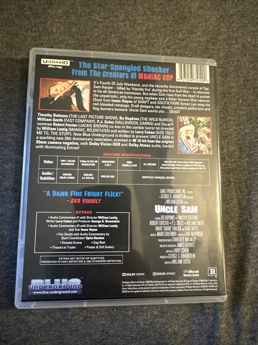 UNCLE SAM 1996 4K UHD + SLIPCOVER WILLIAM LUSTIG PATRIOTIC HORROR