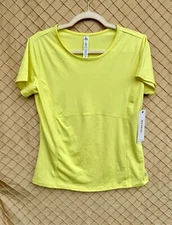 RBX Live Life Active Women's Size S/P Yellow Boat neck Short sleeve Pullover Top