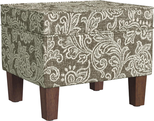 Home Decor |K7646-A880| Upholstered Modern Rectangular Storage Ottoman | Hinged