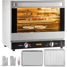 60Qt Commercial Convection Oven 1800W 4-Tier Toaster with Trays ETL Listed 120V