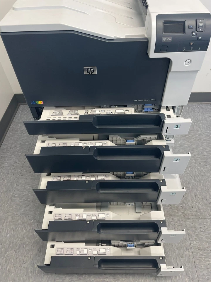 HP Color LaserJet Enterprise M750dn Laser Printer D3L10A (11x17) W / Extra Tray - Image 4 of 4