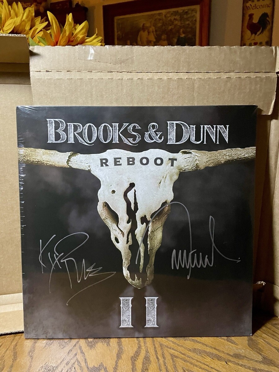 Brooks & Dunn REBOOT II Autographed Black Vinyl 🤠 Garth & Ronnie