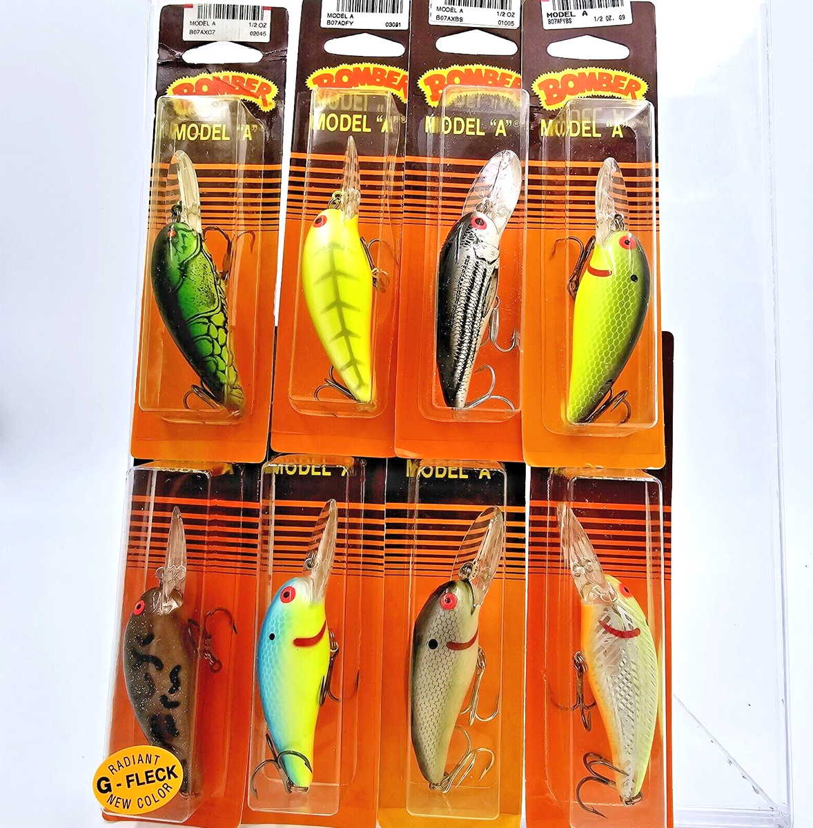 Vtg Bomber Lures Model A Crankbait 7A Orange Pack 1/2 Oz 8 Vtg Bomber Lures Model A Crankbait 7A Orange Pack 1/2 Oz 8