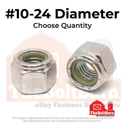 #10-24 316 Stainless Steel Nylon Insert Lock Nuts (Pick Quantity)