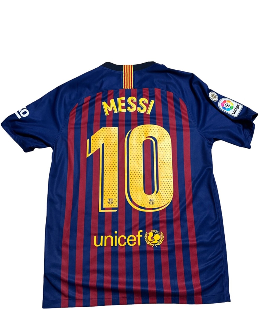 Messi FC Barcelona 2018-2019 Home Jersey Kit | Size Medium