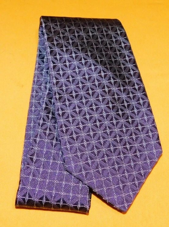 PAUL STUART MADE IN ENGLAND PURPLE/WHITE CROSS STRIPED TIE - DESIGNER TIES. - Image 2 of 3