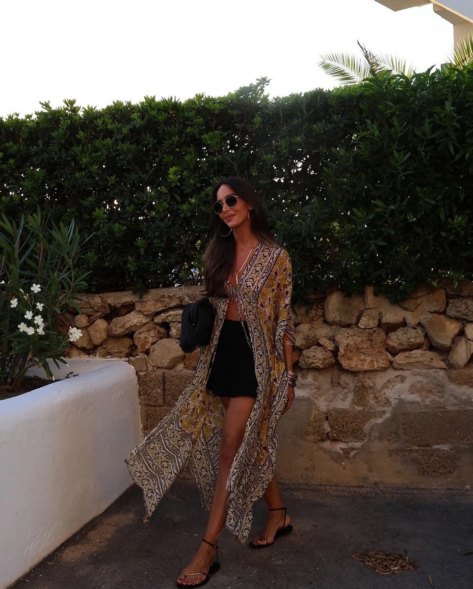 ZARA NEW WOMAN SS25 ZW COLLECTION PRINTED KAFTAN DRESS