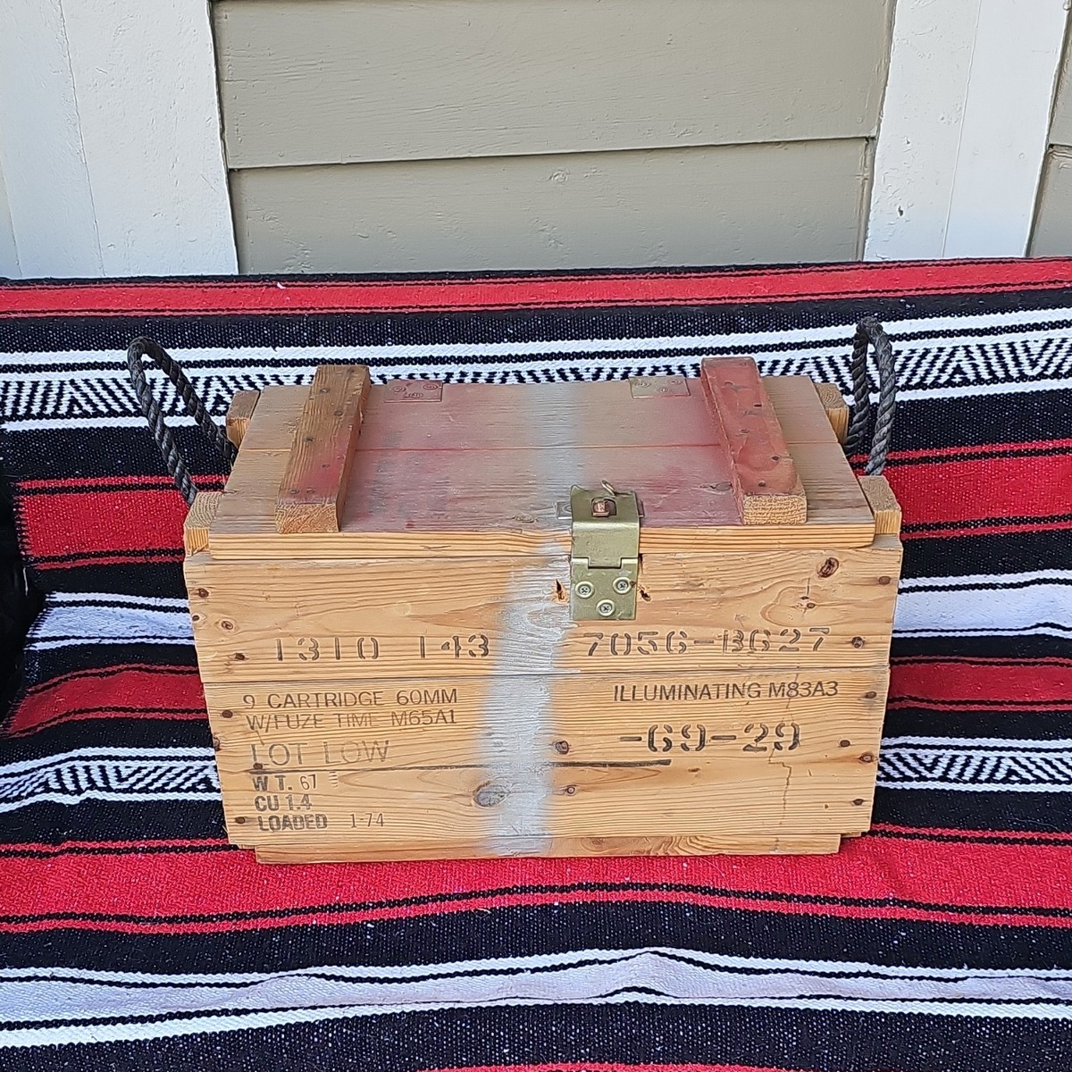 米軍 実物　ナム戦　US M8A1 M8 ケースのみ　74本セット Vietnam Era '74 Wooden Military Ammo Box 60mm Cartridge M65A1