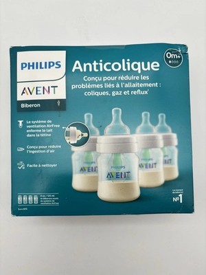 New Philips Avent Anti-Colic Baby Bottle Set 4-Pack 125ml 4oz BPA-Free Silicone
