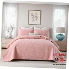 Cotton Queen Size Comforter Set Pink Bedding Paisley Queen 90"x98" 02-5 Pink