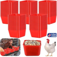 60pcs Cage Cups 8/16 fl oz Hanging Feed Water Cups Chicken Poultry Farm lOT