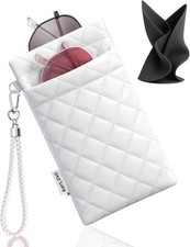 RayLove Glasses Case Double Eyeglass Case for Women Men Soft Glasses Case with C