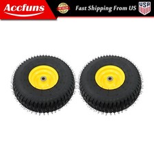 2 Pack 15x6.00-6 Inflated Tires Wheels 4 Ply 34 Axle
