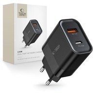Tech-Protect C30W WandladegeräT 30W USB-C Pd & USB-A Qc 3.0 Schwarz