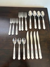 PFALTZGRAFF 17 Piece Stainless FLATWARE Set for 4  SNOW VILLAGE Missing some