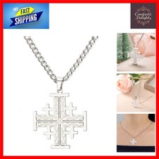 Stunning Jerusalem Crusaders Cross Pendant Medallion Religious Jewelry Gift