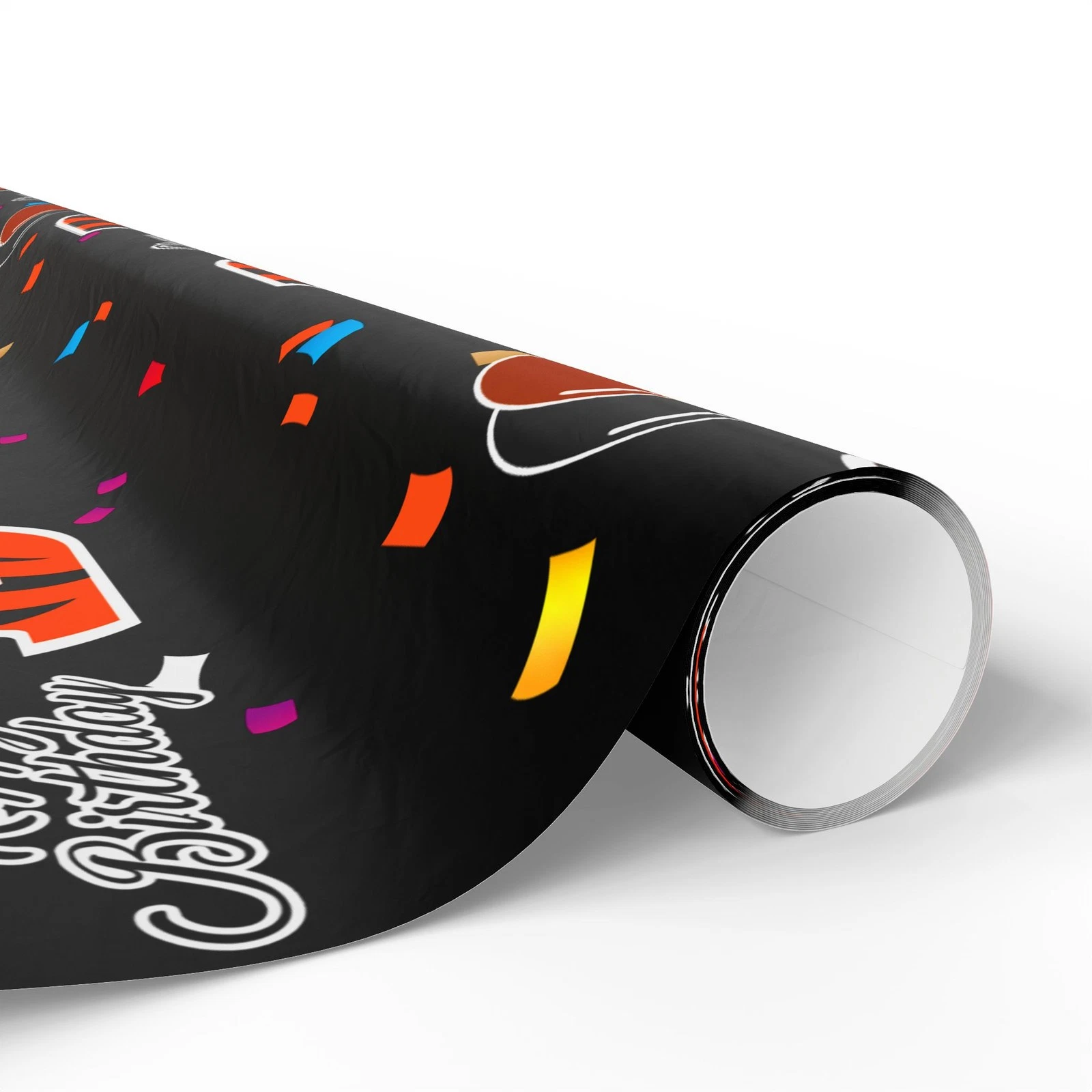 football Cincinnati Bengals Happy Birthday Wrapping Paper, Gift Wrap Roll, Football