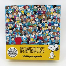 RoseArt Peanuts Cast of Characters Puzzle Blue 1000 pc Snoopy 8683ZZA Poster