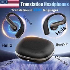 Wireless AI Language Translator Earbuds Bluetooth Real Time Open-Ear Translation