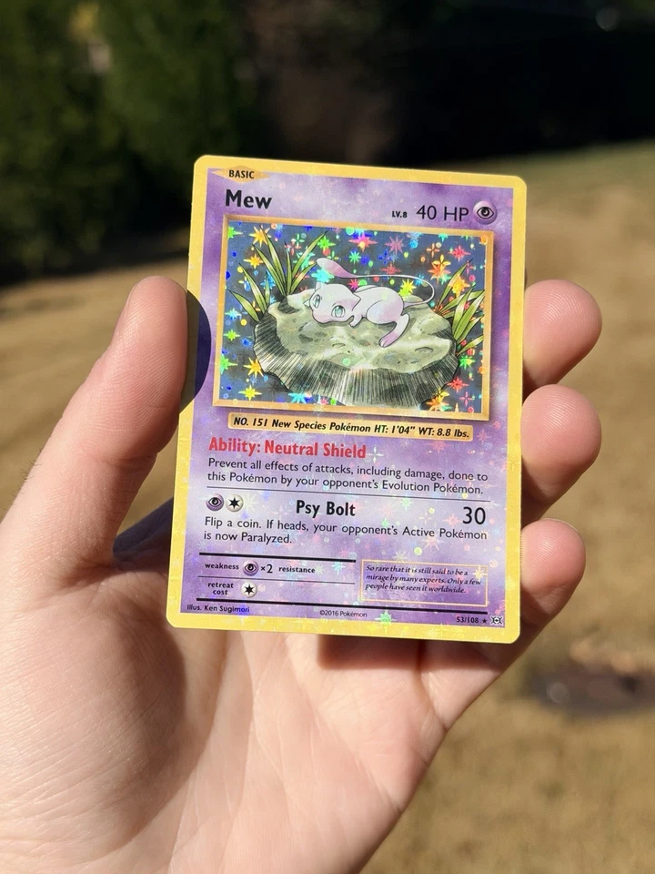 Mew 53/108 🩸 HEAVY HOLO BLEED 🩸 LP Pokemon XY Evolutions - Image 4 of 4