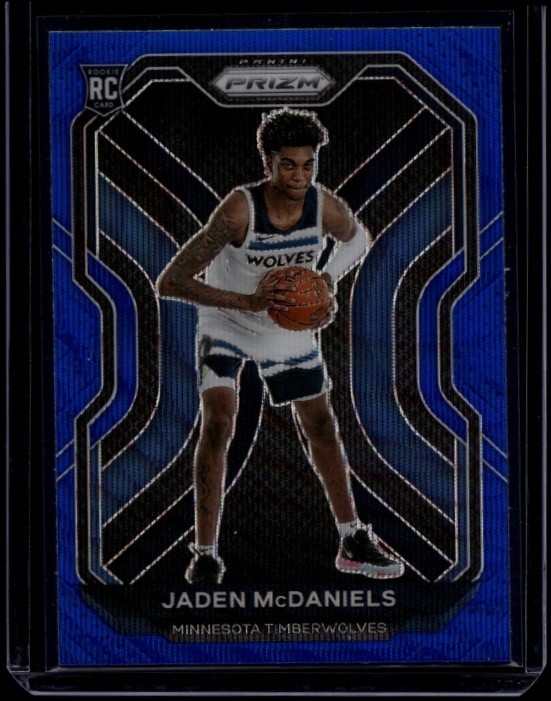 2020-21 Panini Prizm Basketball Jaden McDaniels #277 RC Rookie Blue Wave