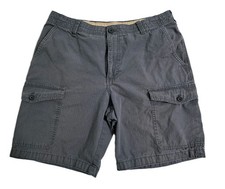 Izod Cargo Shorts Mens 32 Gray Safari Utility Pockets Outdoor Work Ripstop Fish