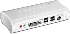 TRENDnet KVM Switch 2 Port with Switch and Cable Kit Audio DVI USB