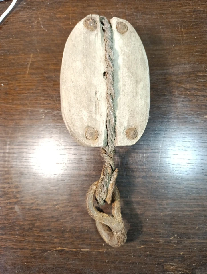 Poulie Ancienne Bois - Photo 2/4