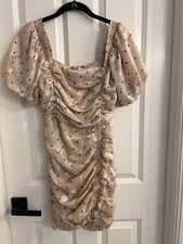 Taupe ASTR The Label Mini Polka Dot Dress
