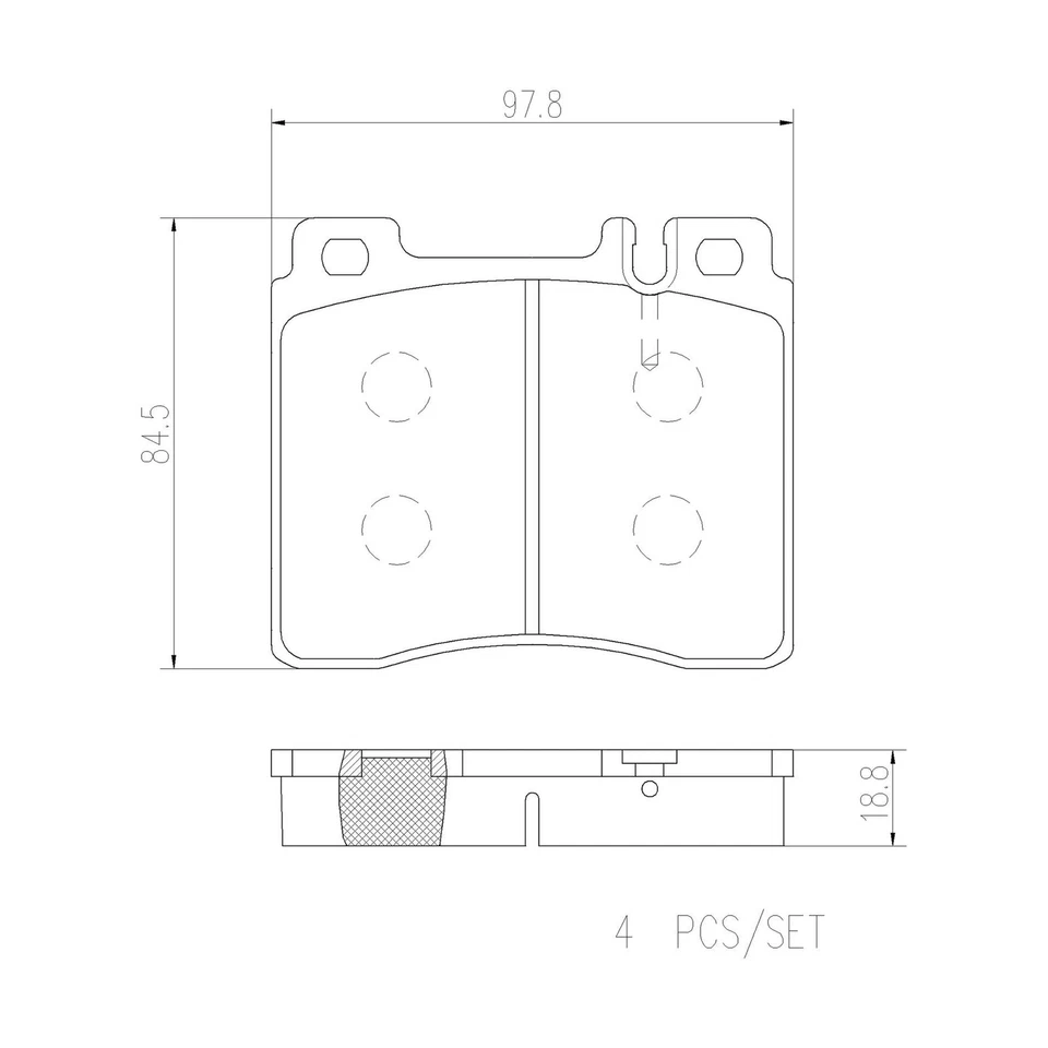 Kit de pastillas de freno delanteras cerámicas Brembo P50018N para 94-99 S500 S600 / 92-93 500SEL Foto 3 de 4