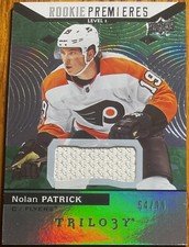 2017-18 Upper Deck Trilogy Green Rookie Jersey Nolan Patrick #82 #’d 54/99