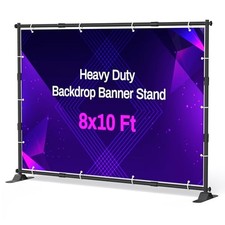 10 x 8 Ft Heavy Duty Backdrop Banner Stand, Adjustable Photo Background