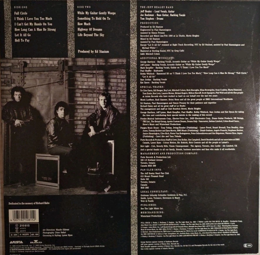 The Jeff Healey Band Hell To Pay Vinyl Record VG+/VG+ 210815 1990 - Image 2 of 2