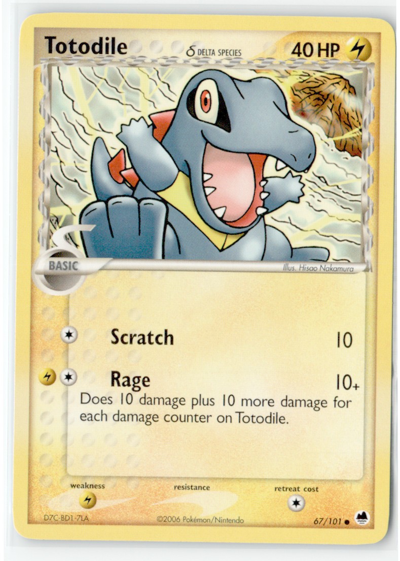 Totodile 67/101 Common Dragon Frontiers Pokemon Near Mint