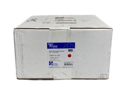 (200/Cs) GENESEE GenClone 25mL Graduated Serological Pipets Plug 25/Bag 12-120