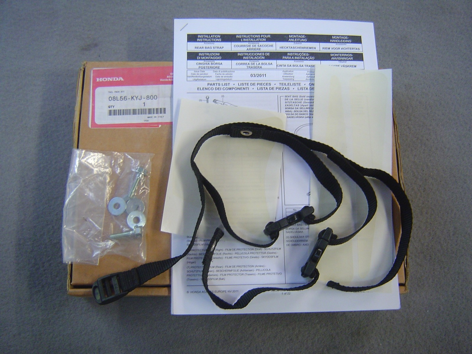 Sangle de sacoche de selle AR CBR250 finitions premium pour fixation bagagerie rigide