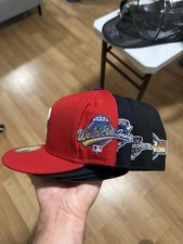 *FITTED HAT LOT* 4 New Era Fitted MLB Hats 7 1/8 World Series Patch