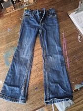 Wrangler Bootcut Adjustable Waist Blue Denim Jeans Girls 6X Regular Button Zip