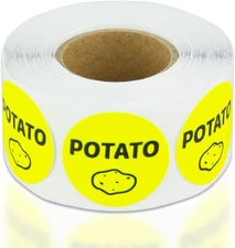 300 Labels - Potato Stickers for Delis, Restaurants, Supermarkets or Food Labeli