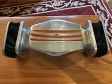 Vintage Aluminum Dog Bone Side Draft Air Filters Cleaner Hot Rod Street Rod