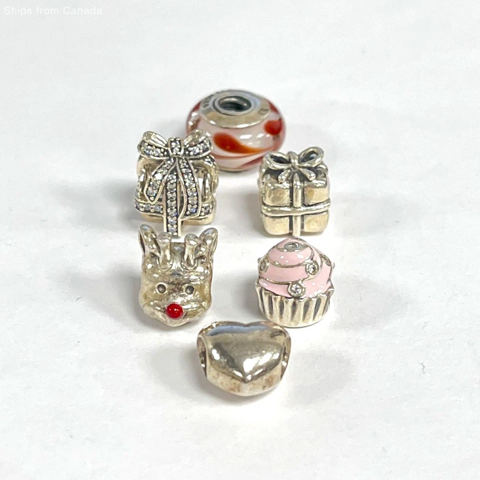 PANDORA 925 Silver Bracelet w/6 St. Silver PANDORA Charms - Bild 4 von 4