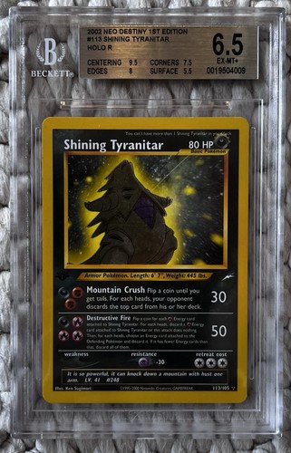 Shining Tyranitar (1st Edition) graded BGS 6.5 for sale on eBay