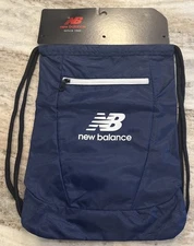 NWT New Balance Flying Logo 17.5” Drawstring Gym Sports Bag Navy Blue