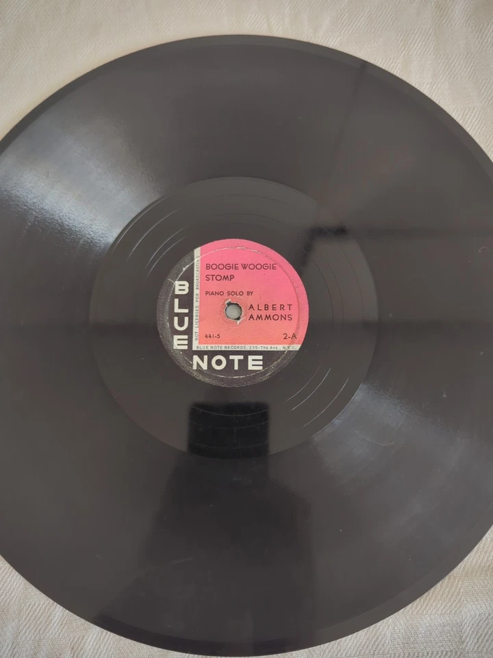 RARE PINK AND BLACK BLUE NOTE  ALBERT AMMONS BOOGIE WOOGIE STOMP 78 BLUE NOTE 2 - Image 3 of 4