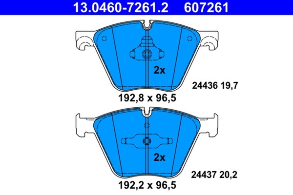 ATE Bremsbelagsatz Scheibenbremse 13.0460-7261.2 FüR BMW X5 F01 F07 F02 F03 F04-image