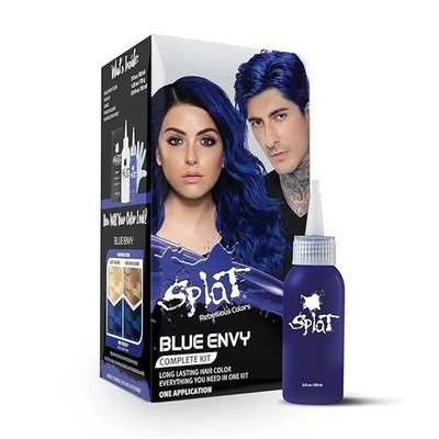 Splat Blue Envy Semi Permanent Hair Dye Kit with Bleach..11