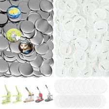 200 Sets 2.25 Inch Button Maker Supplies, 58mm Round Badge Parts with Metal C...