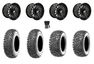 Sedona Onyx 12'' Wheels Black/Machined 25'' Workzone Tires Polaris Sportsman