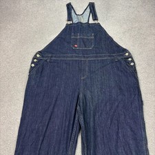 Dickies Dungarees Womens 46x32 Blue Bib Overalls Workwear Denim Carpenter Lady